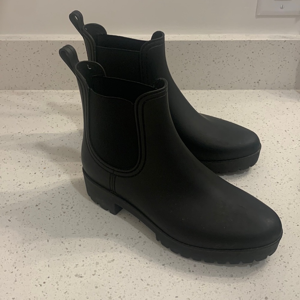 Black rubber booties
